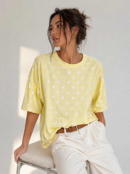 T-shirt polkadot yellow