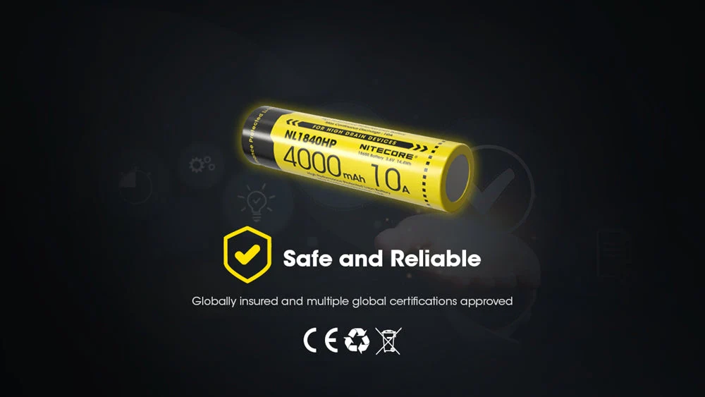 Nitecore NL1840 HP Rechargeable Battery - 5