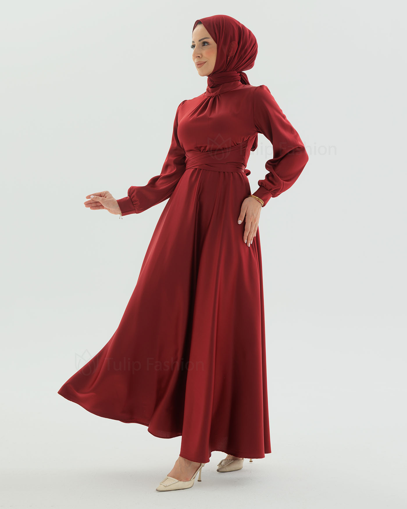 Party dress - Maroon - 2