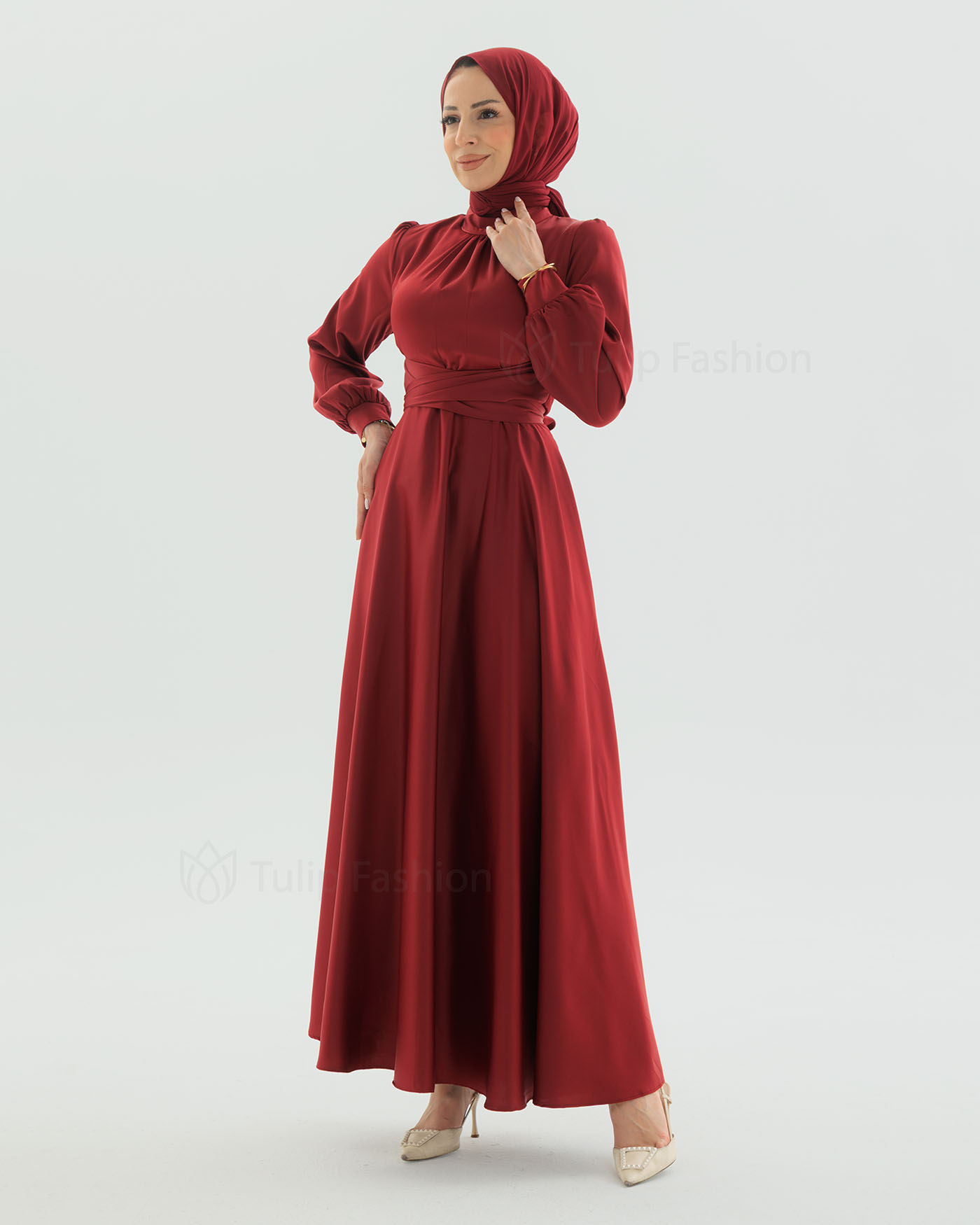 Party dress - Maroon - 3