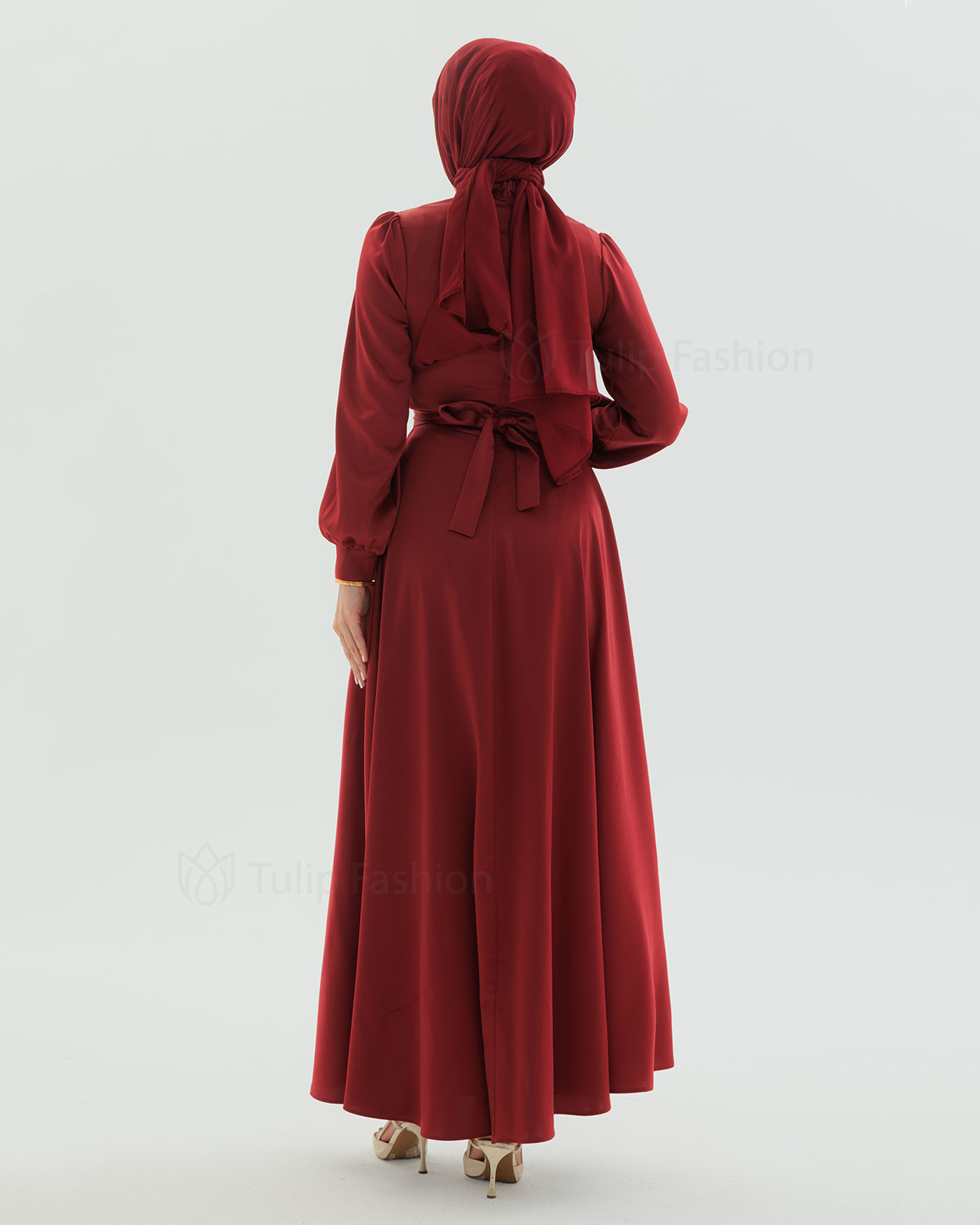 Party dress - Maroon - 4