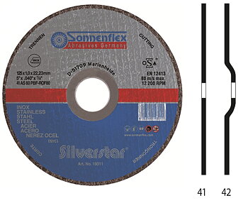 KAPSKIVA SILVERSTAR 125x1,0x22 rostfritt stål