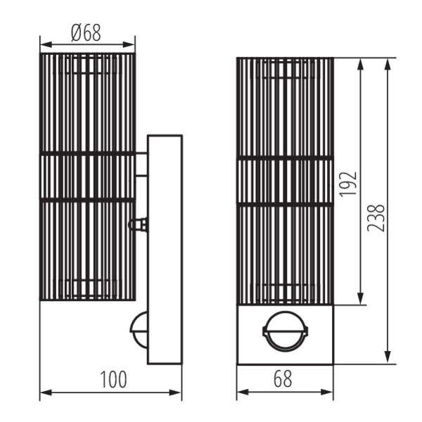 KANLUX  Fasadarmatur RADILO Upp/Nerljus GU10 Sensor - 3