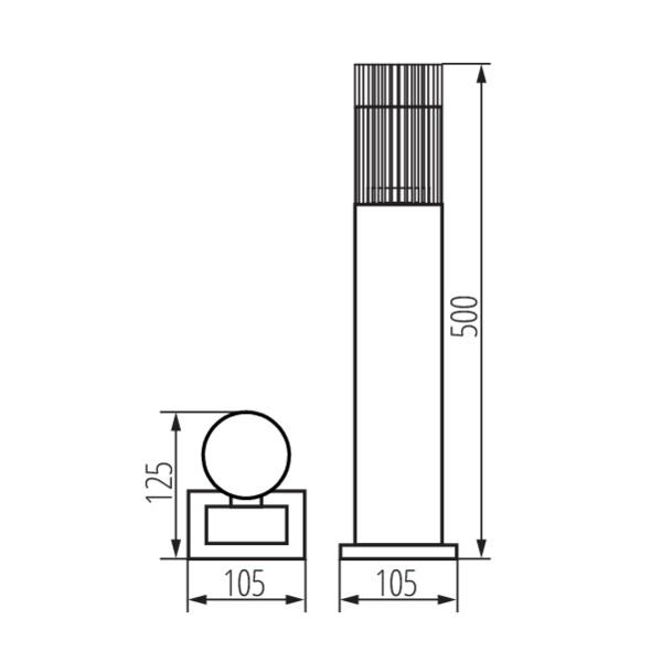 KANLUX  Fasadarmatur RADILO Pollare 50 cm GU10  - 4