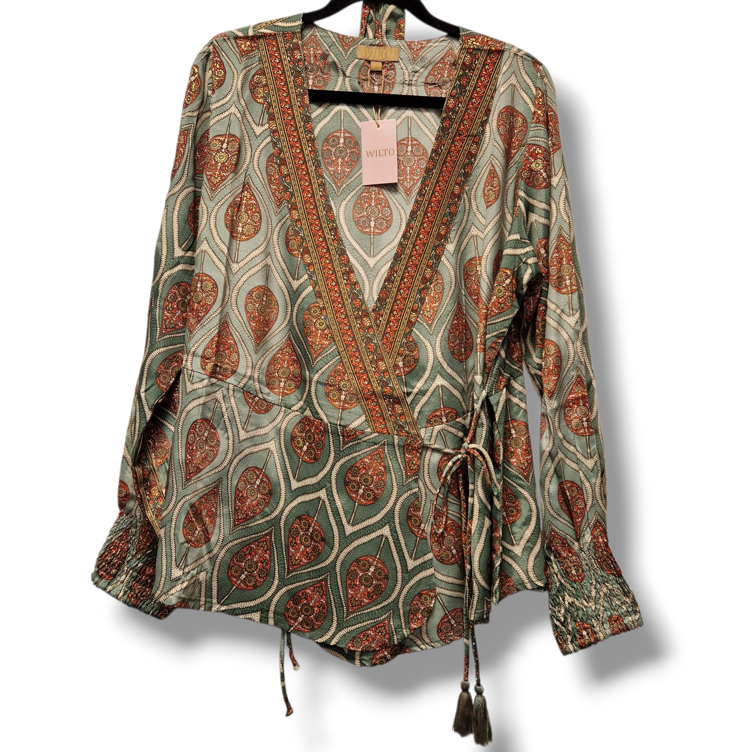 Blus India grön