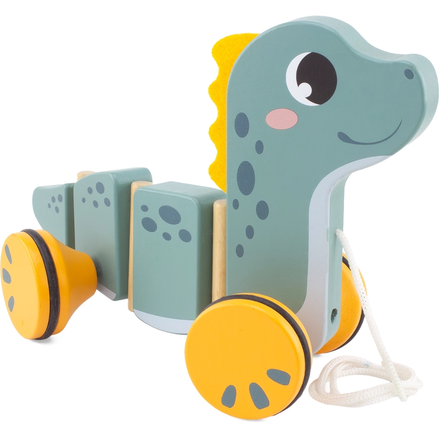 Ulysse Couleurs d'Enfance Dragleksak Dino - Hållbart i trä för kreativ lek - 2