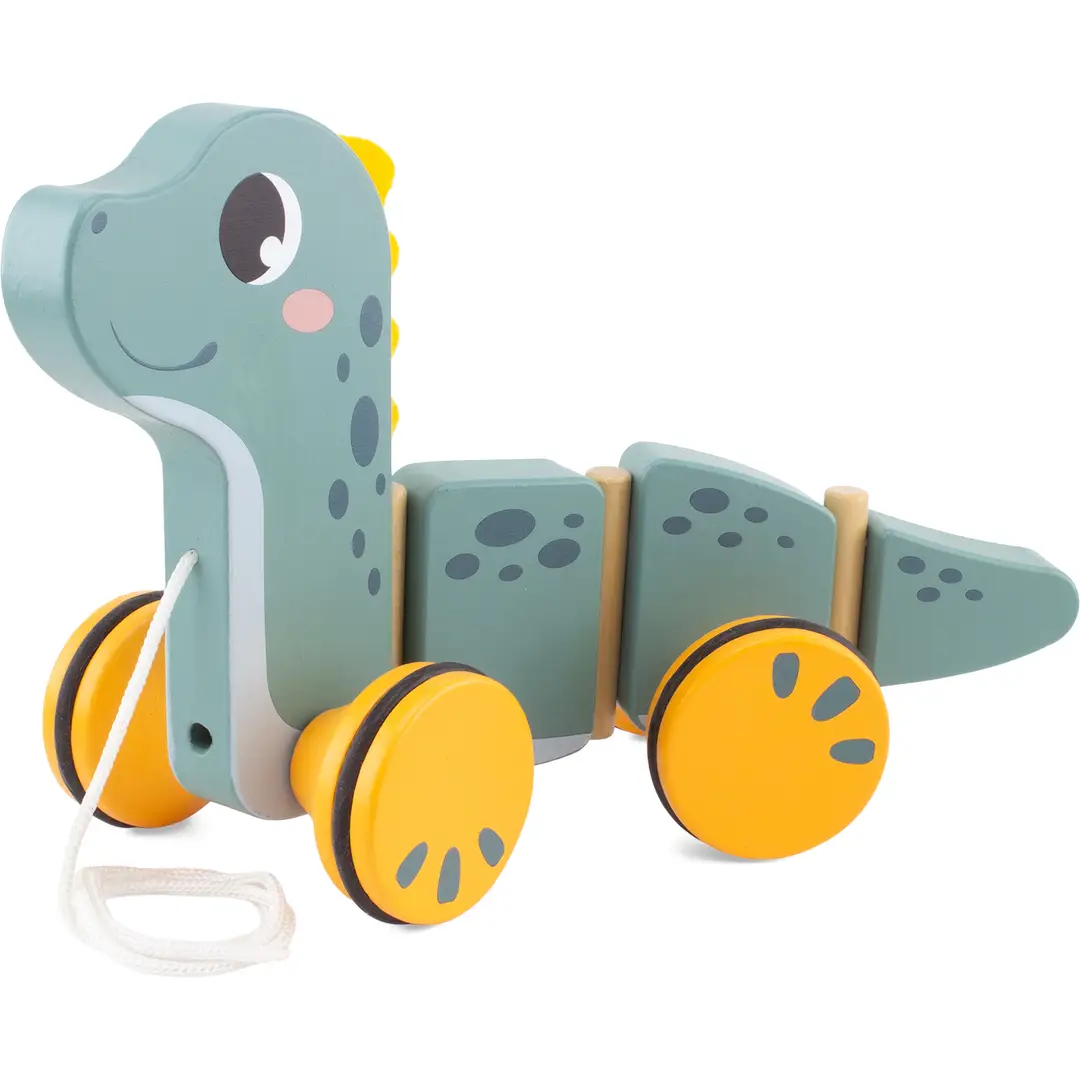 Ulysse Couleurs d'Enfance Dragleksak Dino - Hållbart i trä för kreativ lek