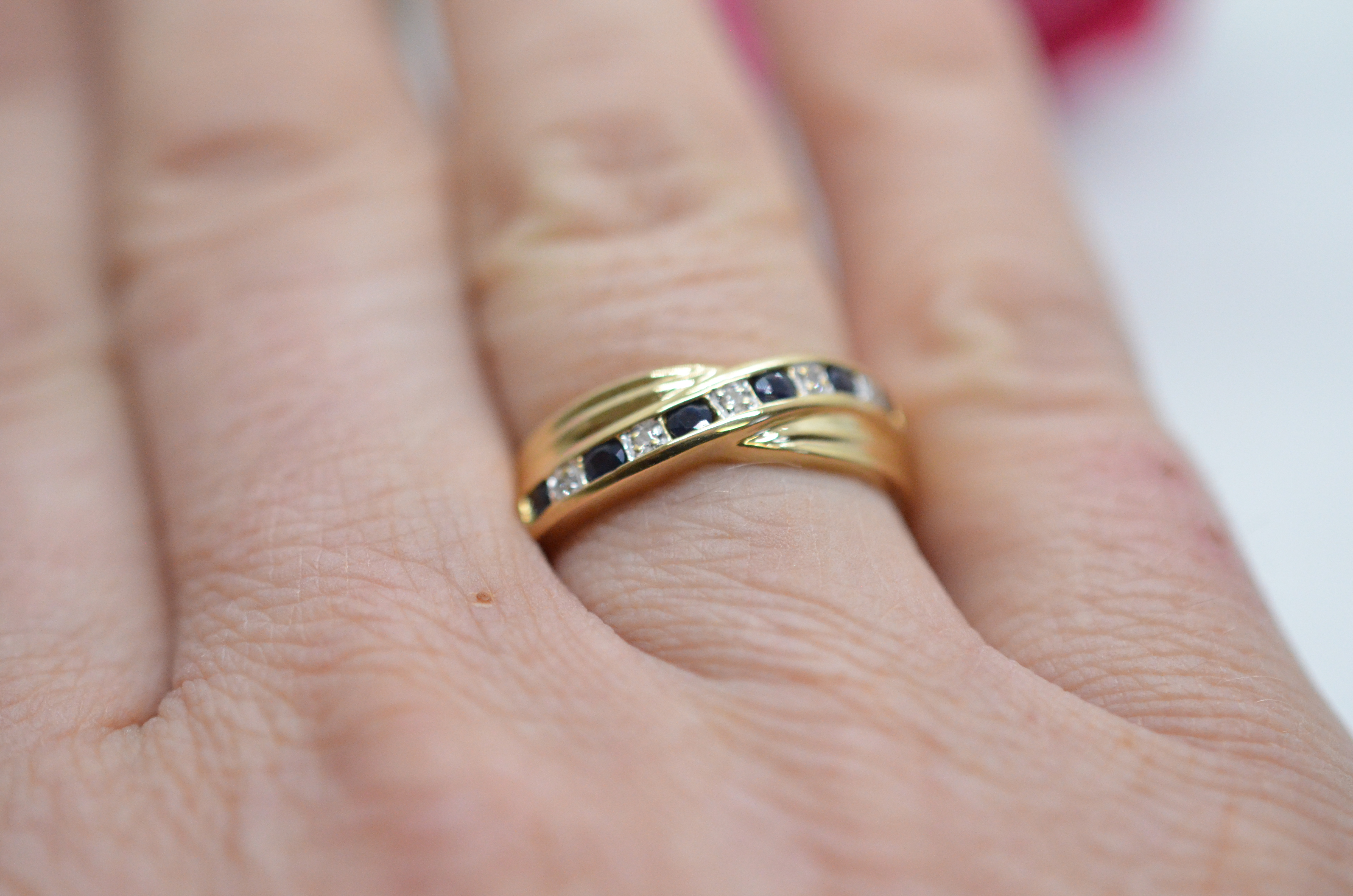 Second Hand 18k ring with sapphires and diamonds - 5