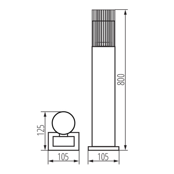 KANLUX  Fasadarmatur RADILO Pollare 80 cm GU10  - 4
