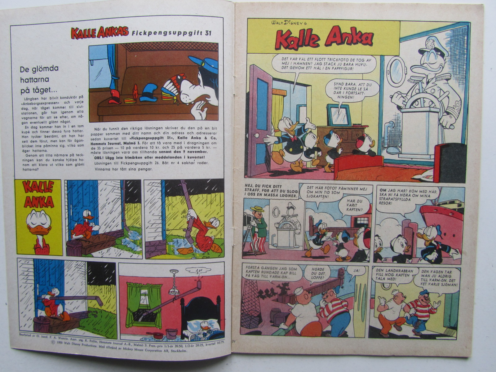 Kalle Anka 1959 31 Vg+ - 3