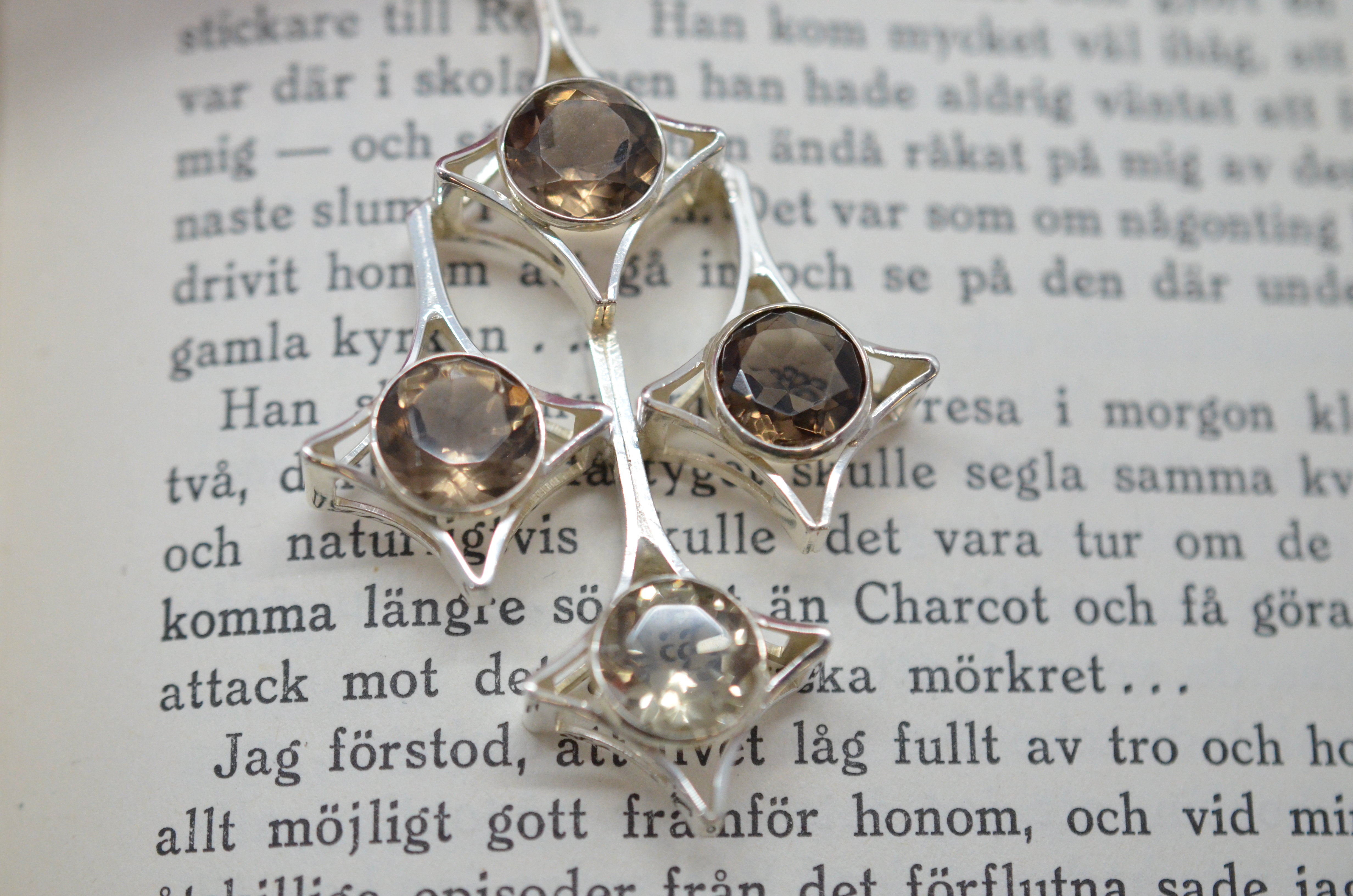 Vintage Salovaara silver necklace with smoky quartz - 2