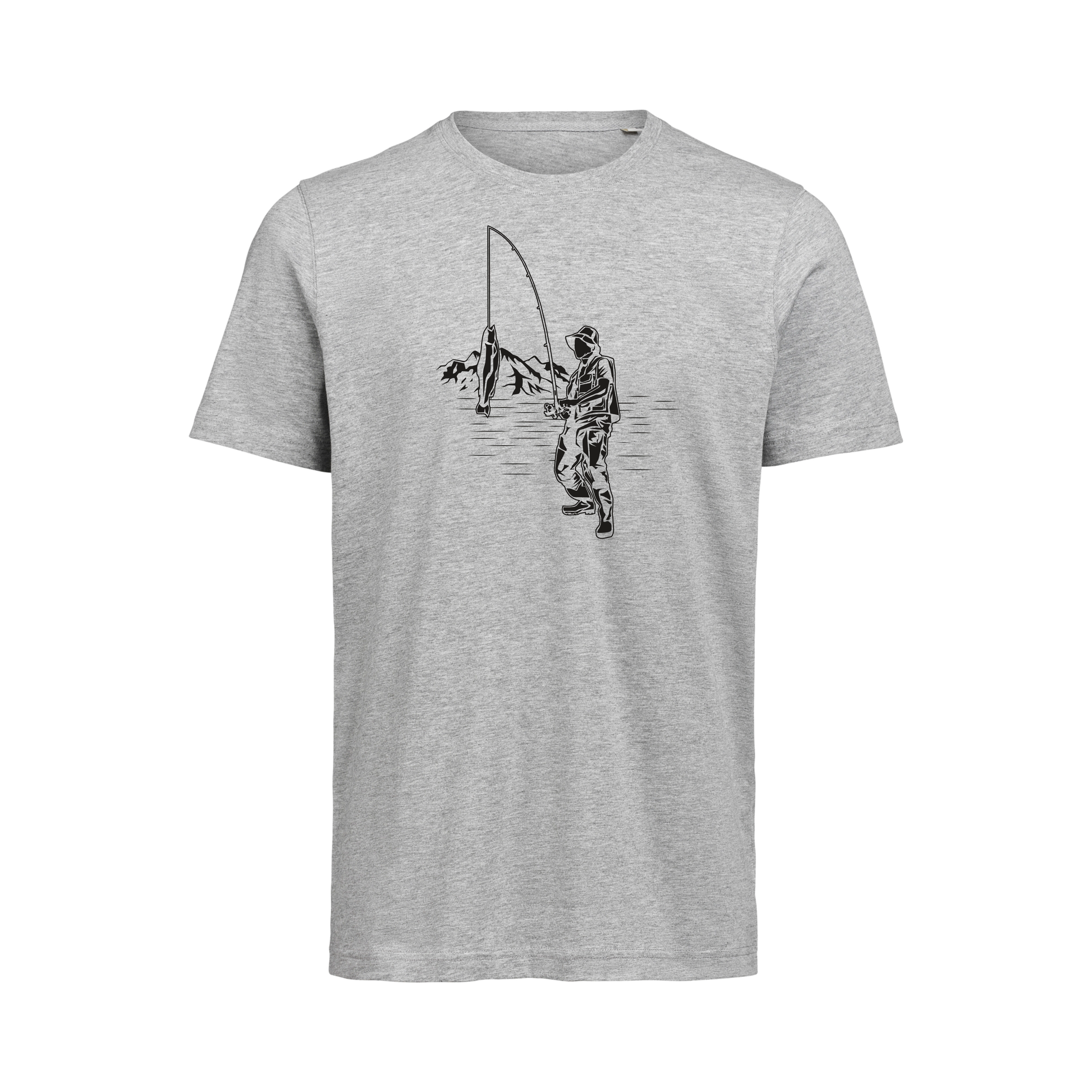 T-shirt Fiske Unisex Gråmelerad