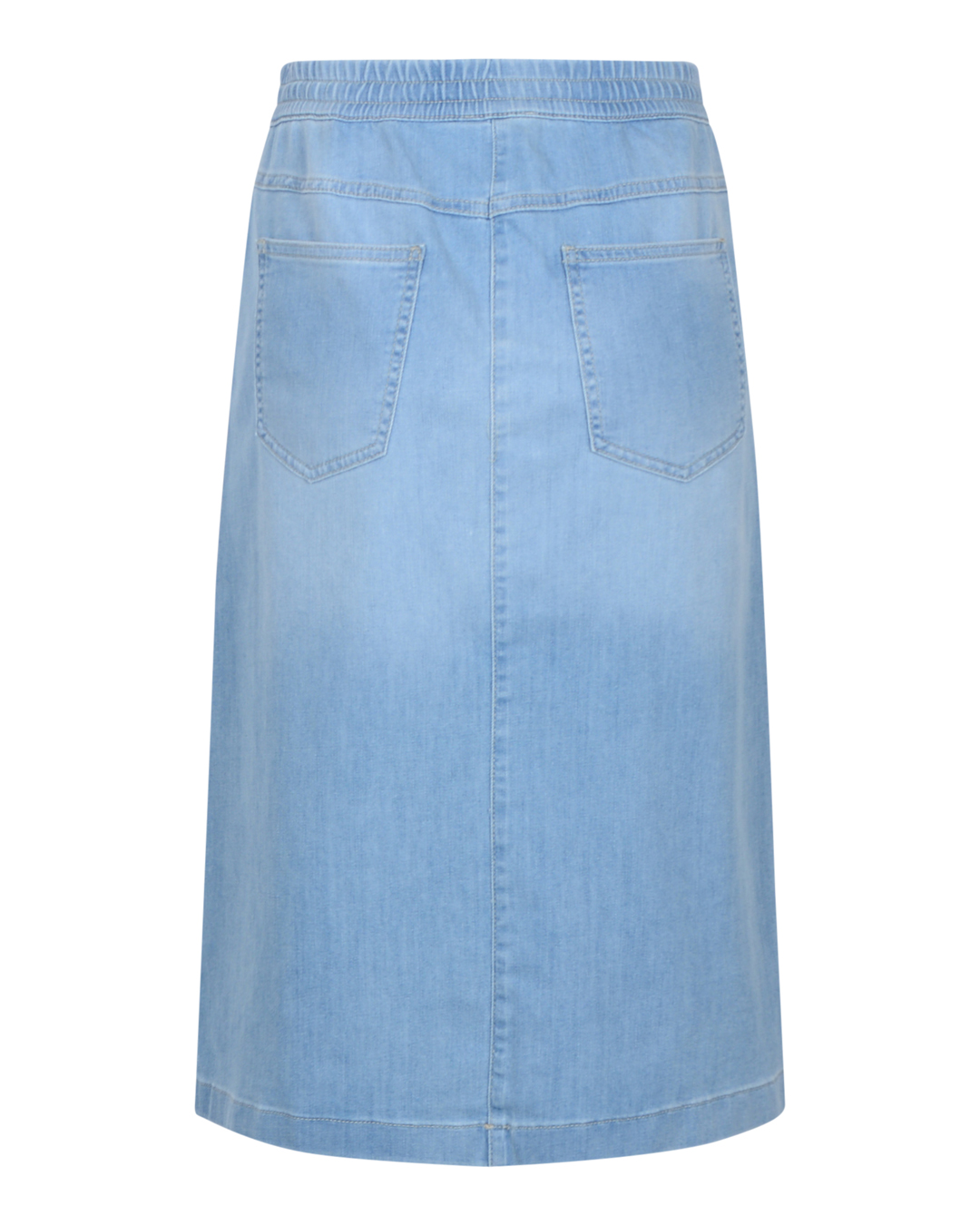 Jeanskjol resår & knäppning ljus denim - 3