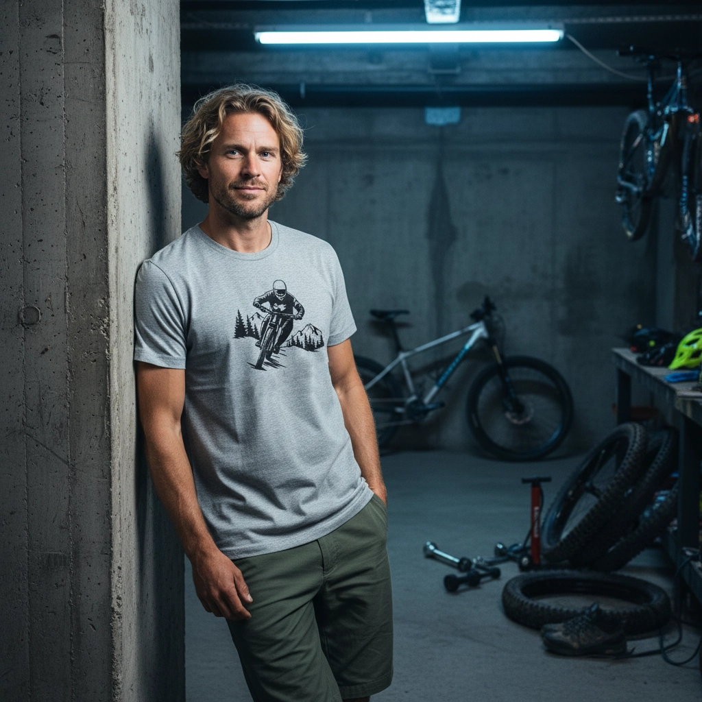 T-shirt MTB Unisex Gråmelerad - 3