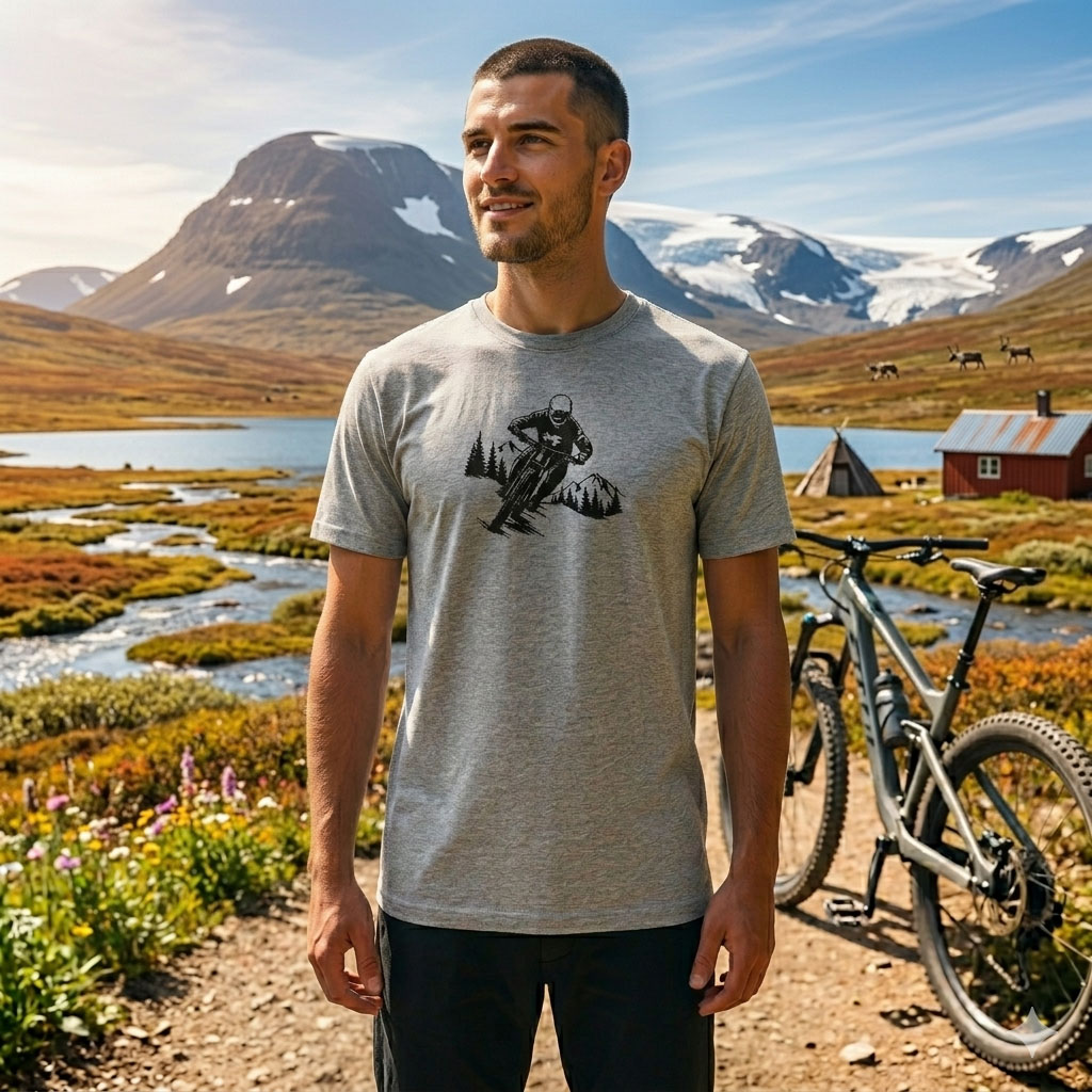 T-shirt MTB Unisex Gråmelerad - 2