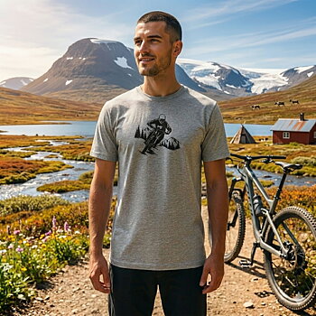T-shirt MTB Unisex Gråmelerad