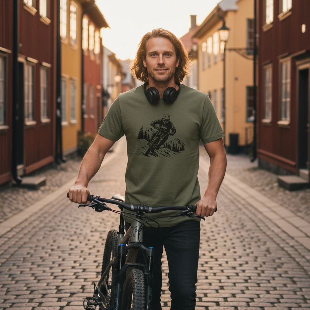 T-shirt MTB Unisex Grön - 3