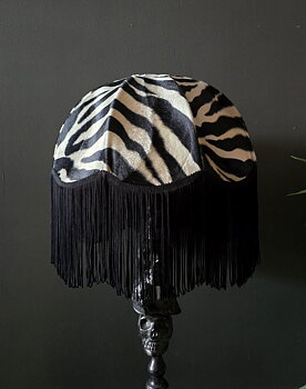 Lampskärm Frans Retro 35 - Zebra/Svart Lång Frans