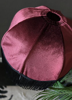 Lampskärm Frans Retro 35 - Burgundy/Svart Lång Frans