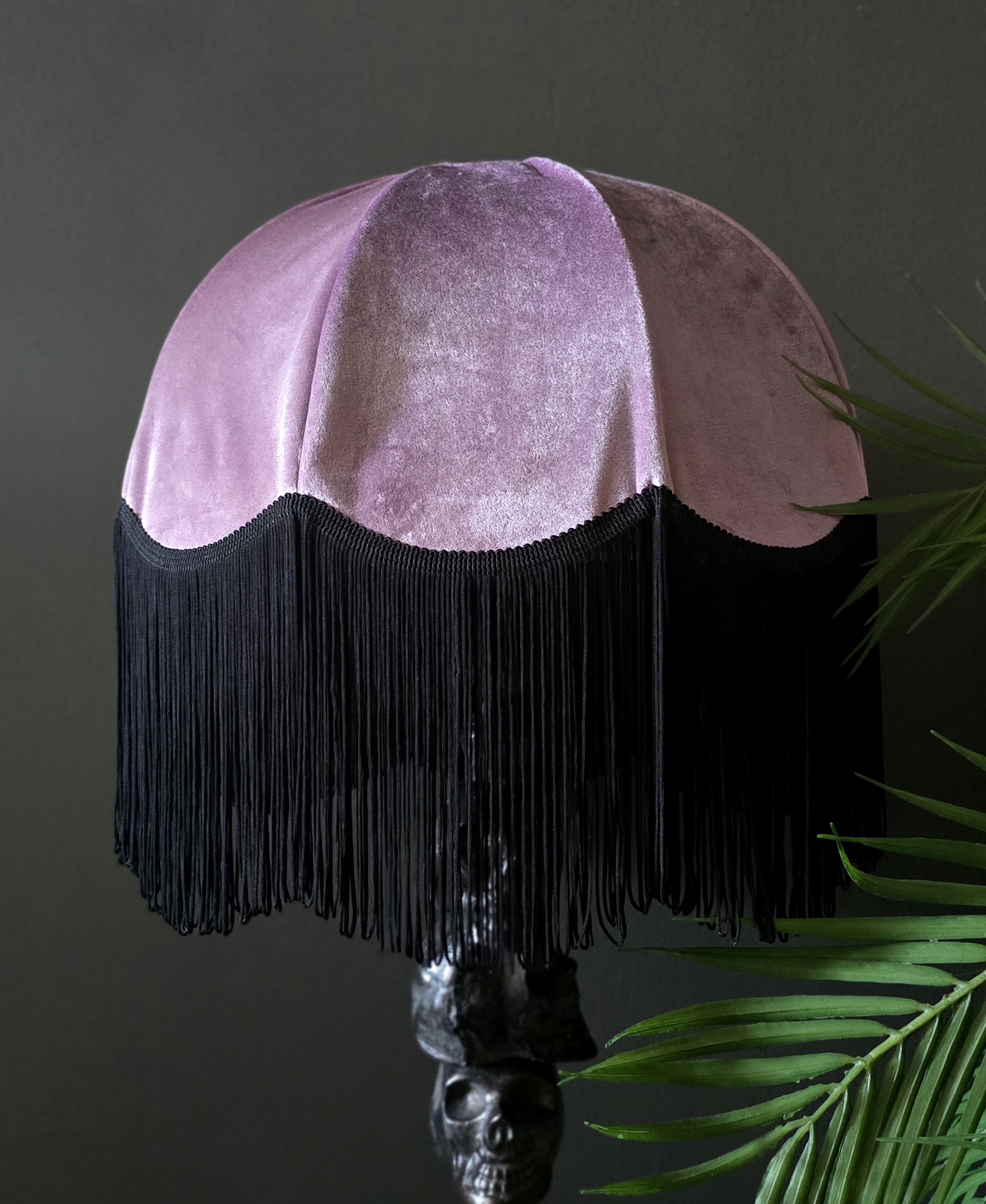 Lampskärm Frans Retro 35 - Ljuslila/Svart Lång Frans