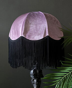 Lampskärm Frans Retro 35 - Ljuslila/Svart Lång Frans