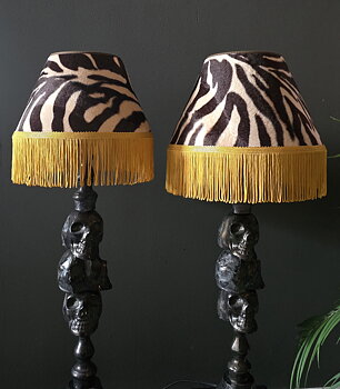 Lampskärm Frans 22 - Classic Zebra Brun/beige - Guldgul Frans