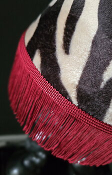 Lampskärm Frans 25 - Classic Zebra Brun/beige - Mörkröd Frans