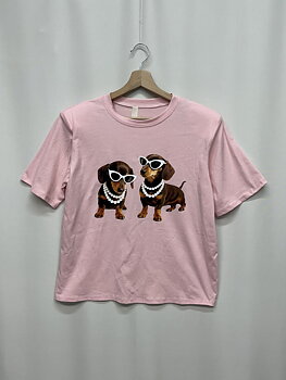 T-shirt fashion dogs pink