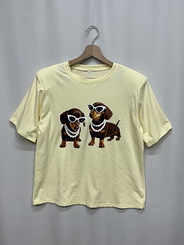T-shirt fashion dogs yellow