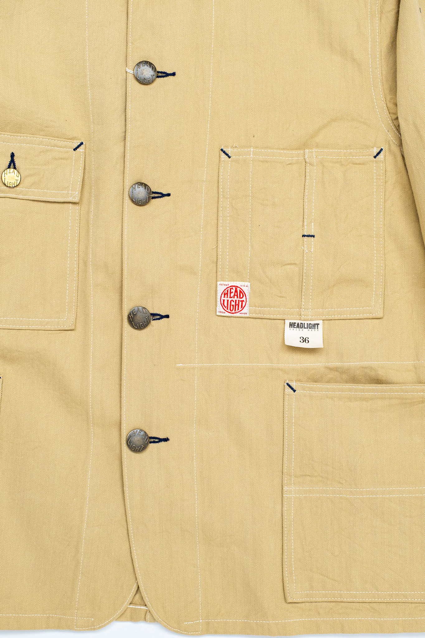 Sugar Cane - Headlight 10oz Random HBT Work Coat - 5