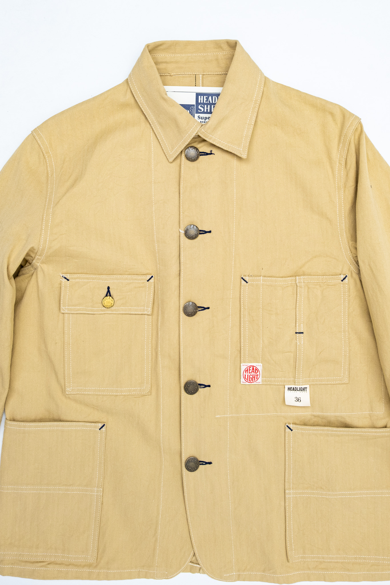 Sugar Cane - Headlight 10oz Random HBT Work Coat - 4