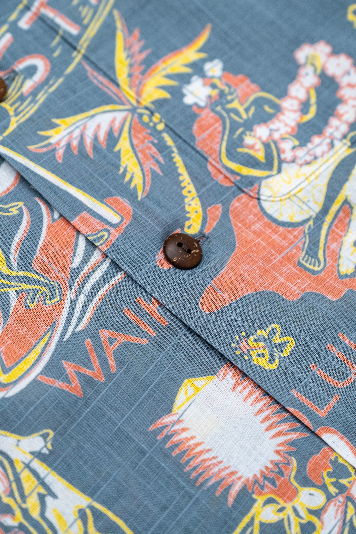 Sun Surf - Cotton Linen Slub Yarn Hawaiian Shirt ”State of Hawaii” - 5