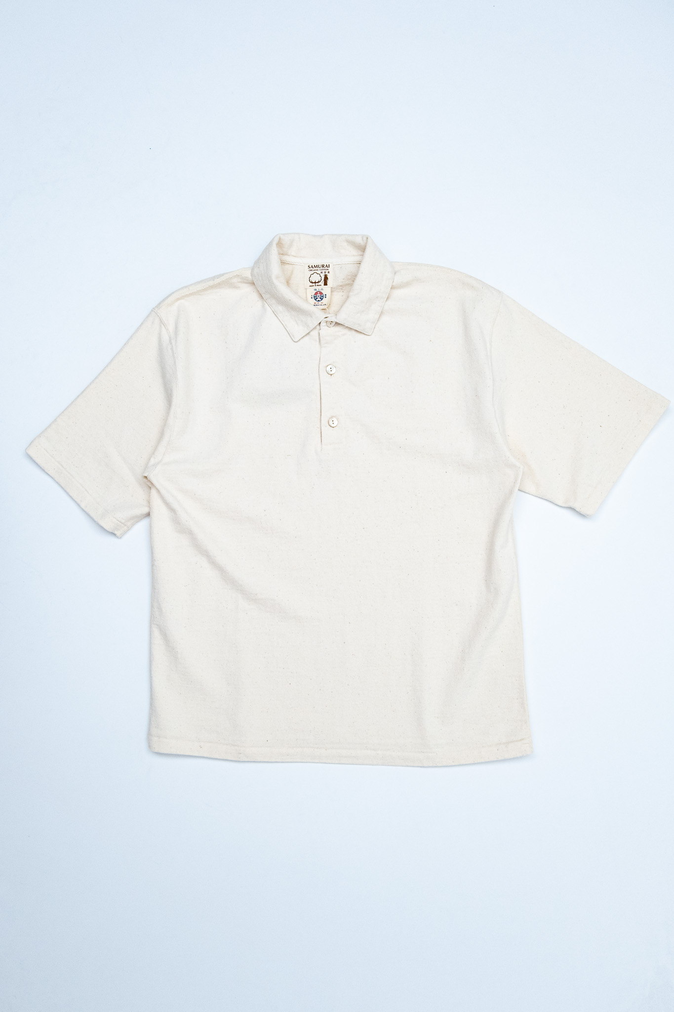 Samurai Jeans - Japanese Cotton Polo T-Shirt Natural - 2