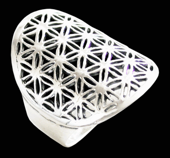 Extra lång ring med flower of life i Äkta silver.