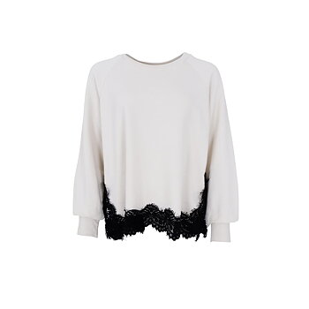 BCEVY lace sweatshirt Off White