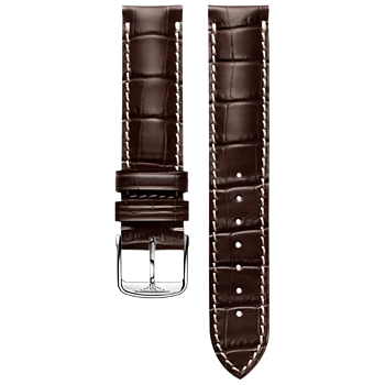 cl682101358 Longines brunt kalvskinn med alligator prägling