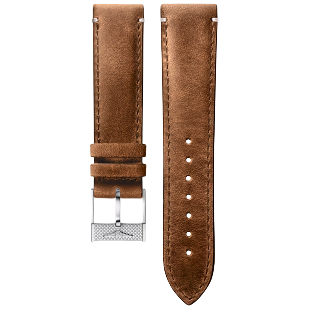 cl682169377 Longines semi matt brunt kalvskinnband