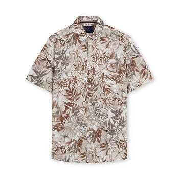 Signal - Tycho Flower s/s Shirt - Tobacco