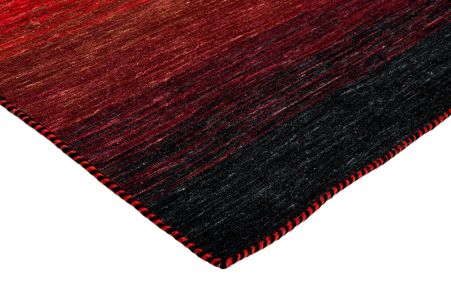 Panorama Kelim Gångmatta Black Red - 2