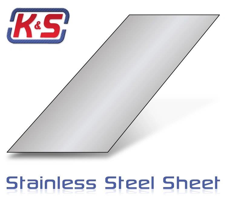 K&S Rostfriplåt 100x250x0,45mm (4tumx10tumx.018tum) (6)