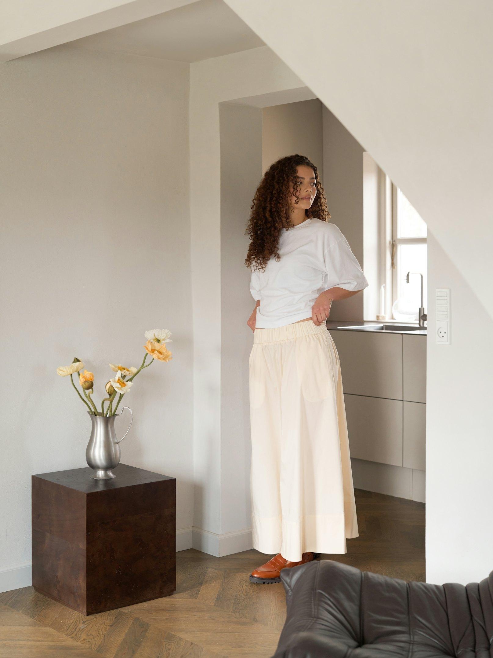 Yara Long Poplin Skirt Butter Yellow - 7