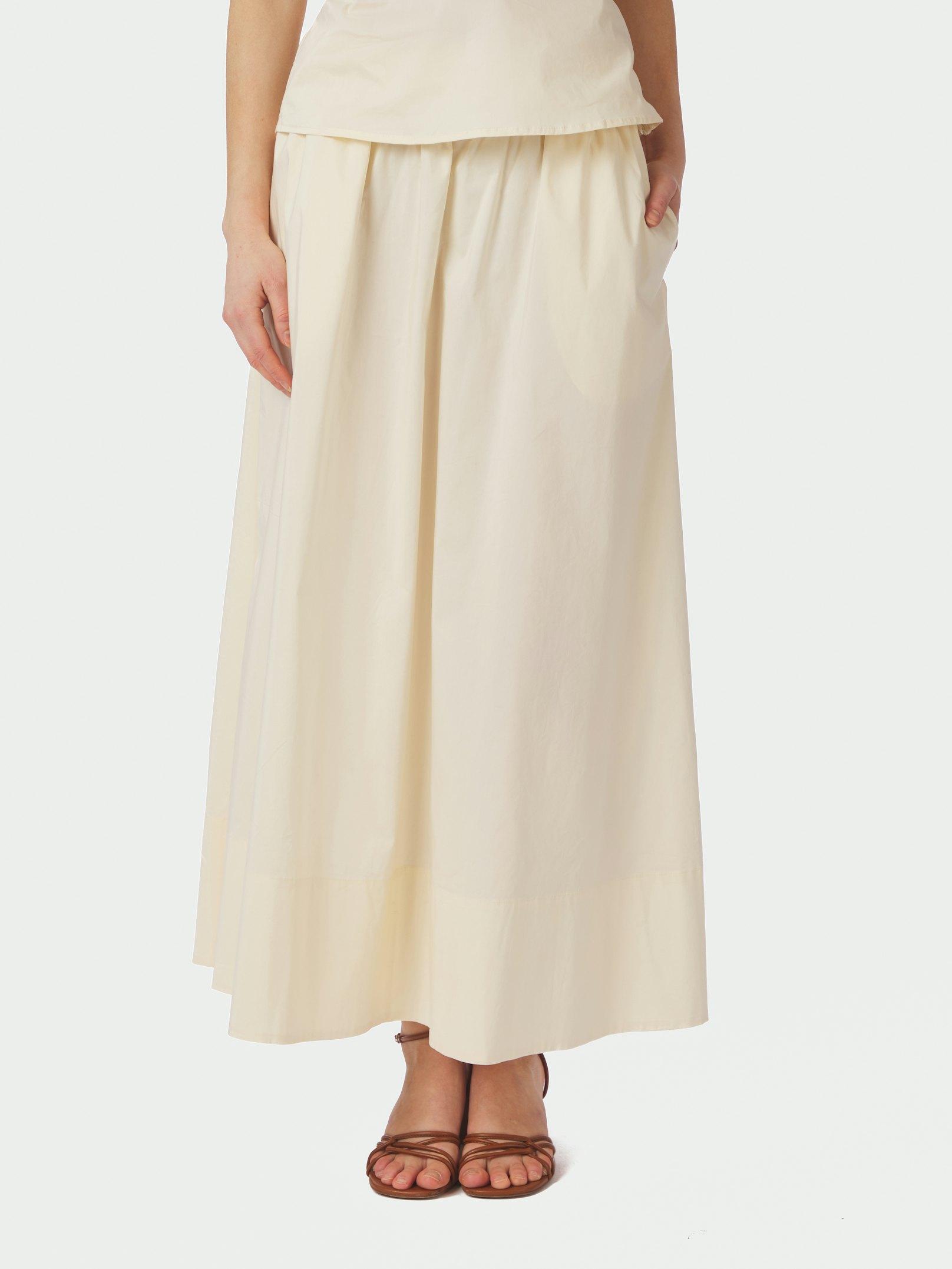 Yara Long Poplin Skirt Butter Yellow - 3