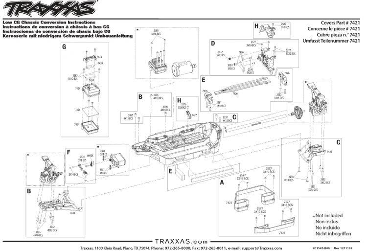 Traxxas Konverteringsset Chassi LCG (Låg Tyngdpunkt) Slash 4x4 - 2