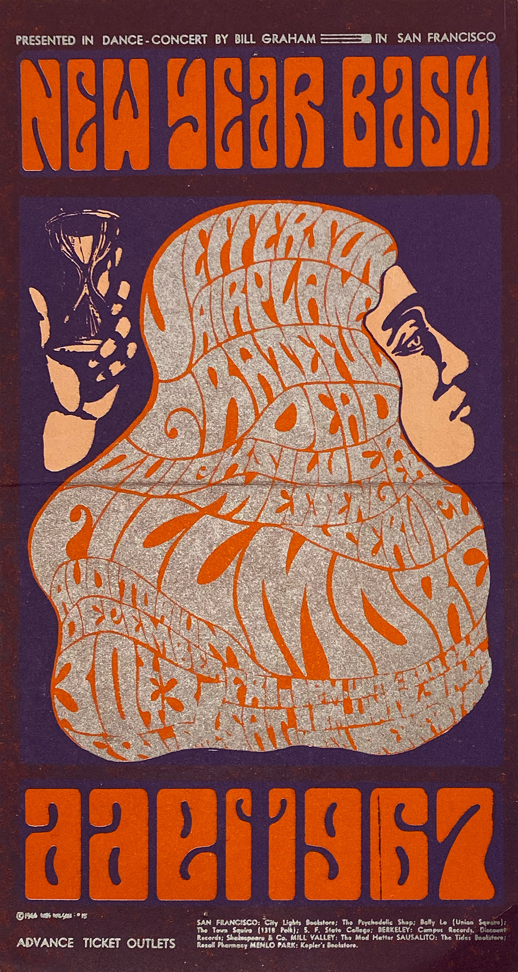 NEW YEAR BASH: JEFFERSON AIRPLANE, GRATEFUL DEAD M.FL (FLYER)