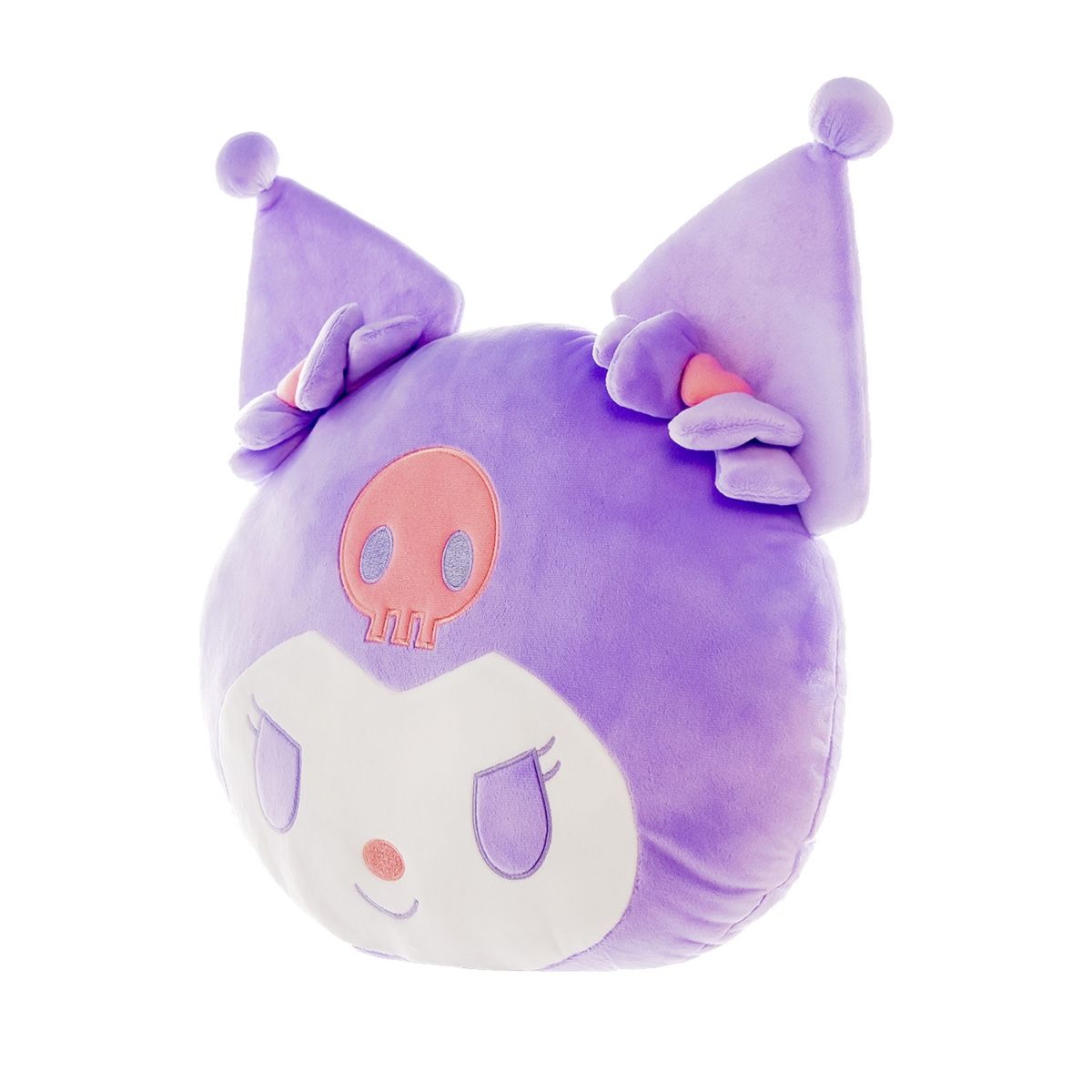 Sanrio Kuromi 3D Kudde 40 cm – Lila Kawaii Plyschkudde med Rosetter - 2