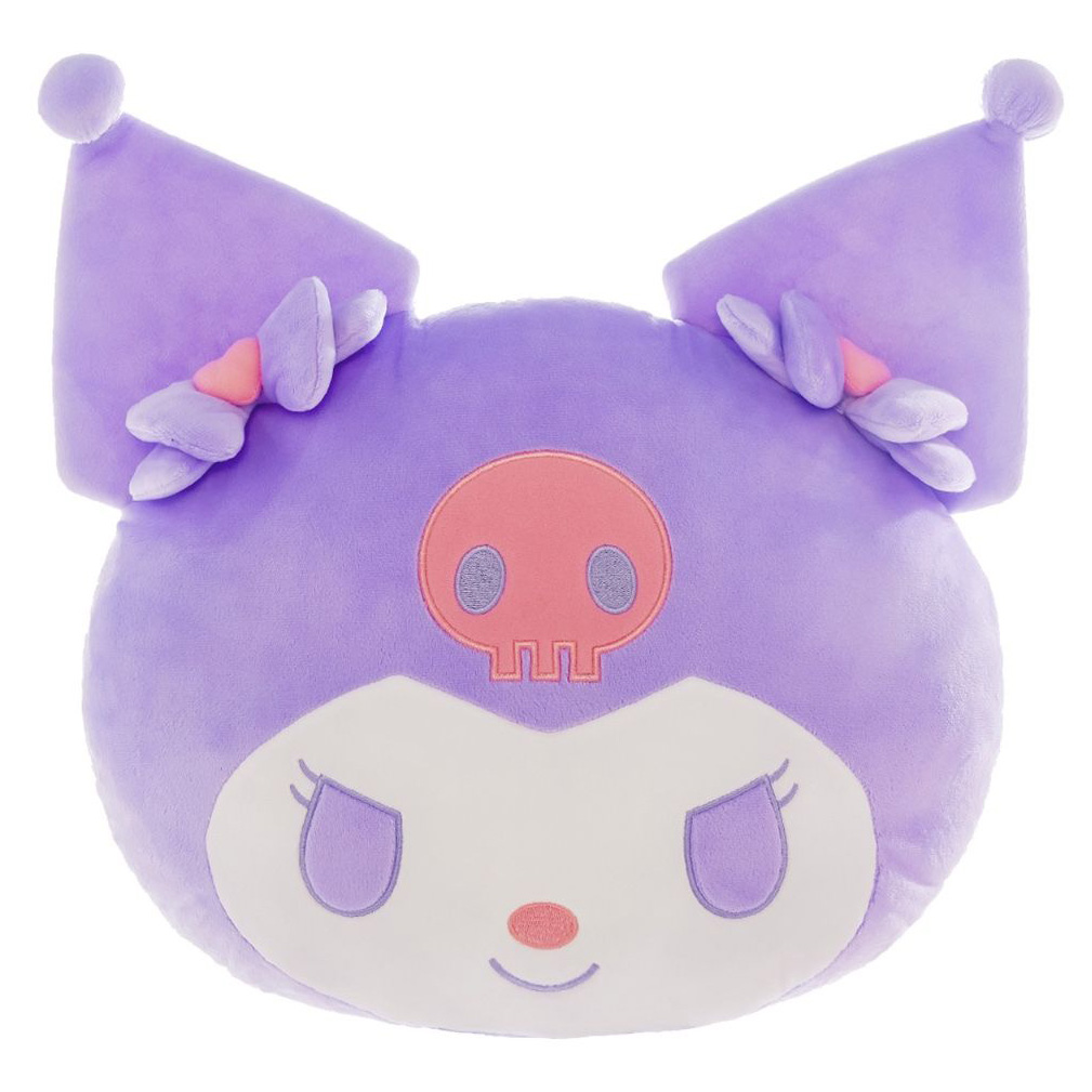 Sanrio Kuromi 3D Kudde 40 cm – Lila Kawaii Plyschkudde med Rosetter