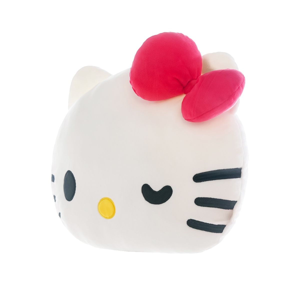 Sanrio Hello Kitty 3D kudde 40 cm – Vit Kawaii Plyschkudde med Röd Rosett - 2