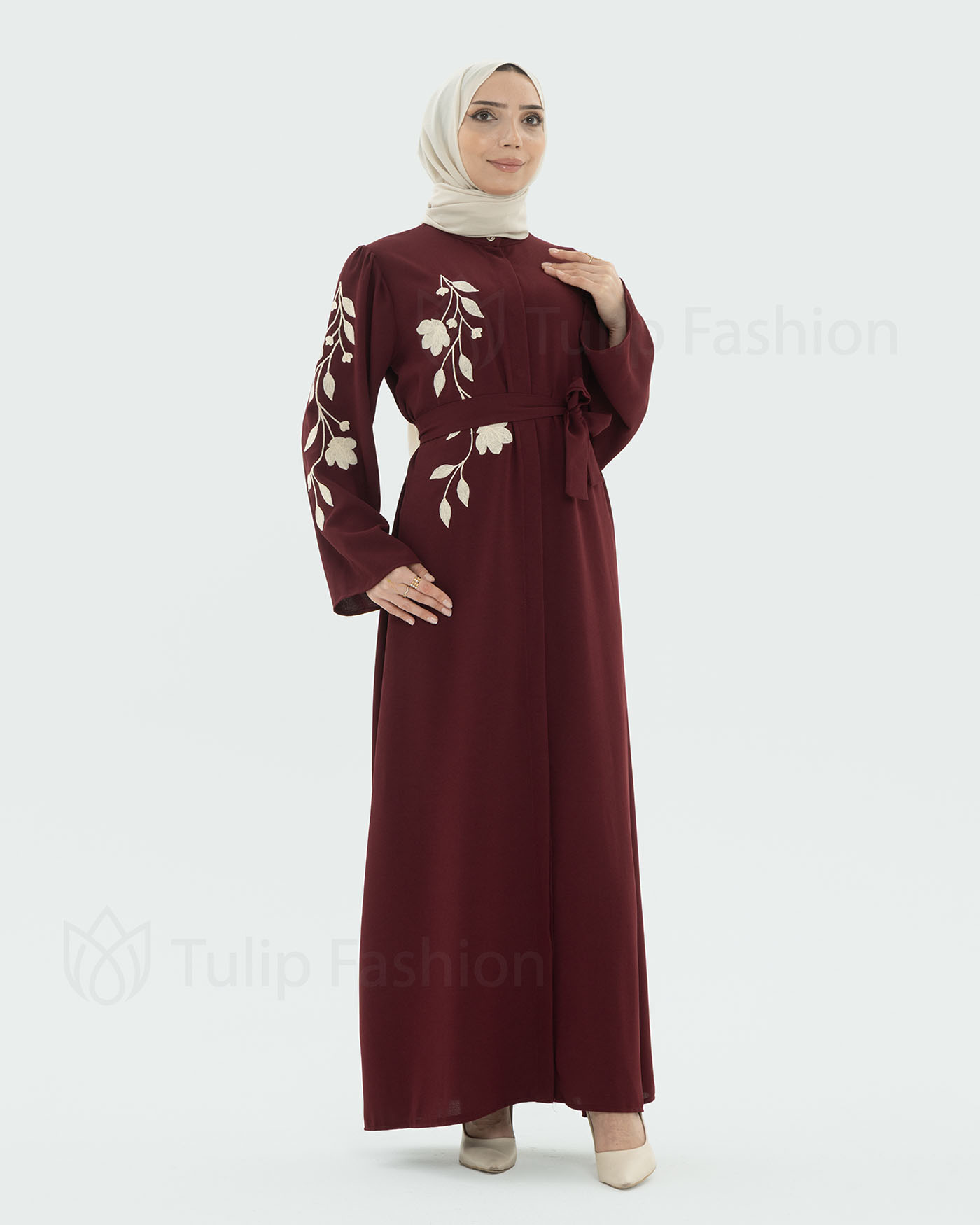 Abaya - Maroon - 2
