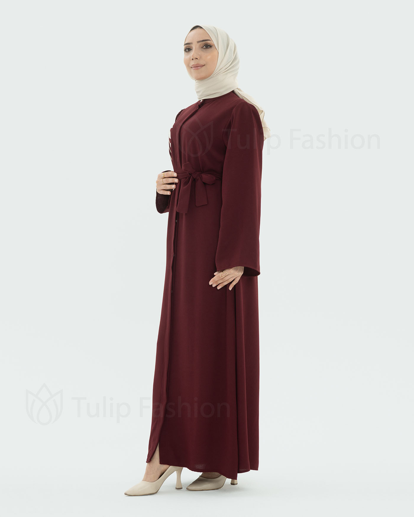 Abaya - Maroon - 3