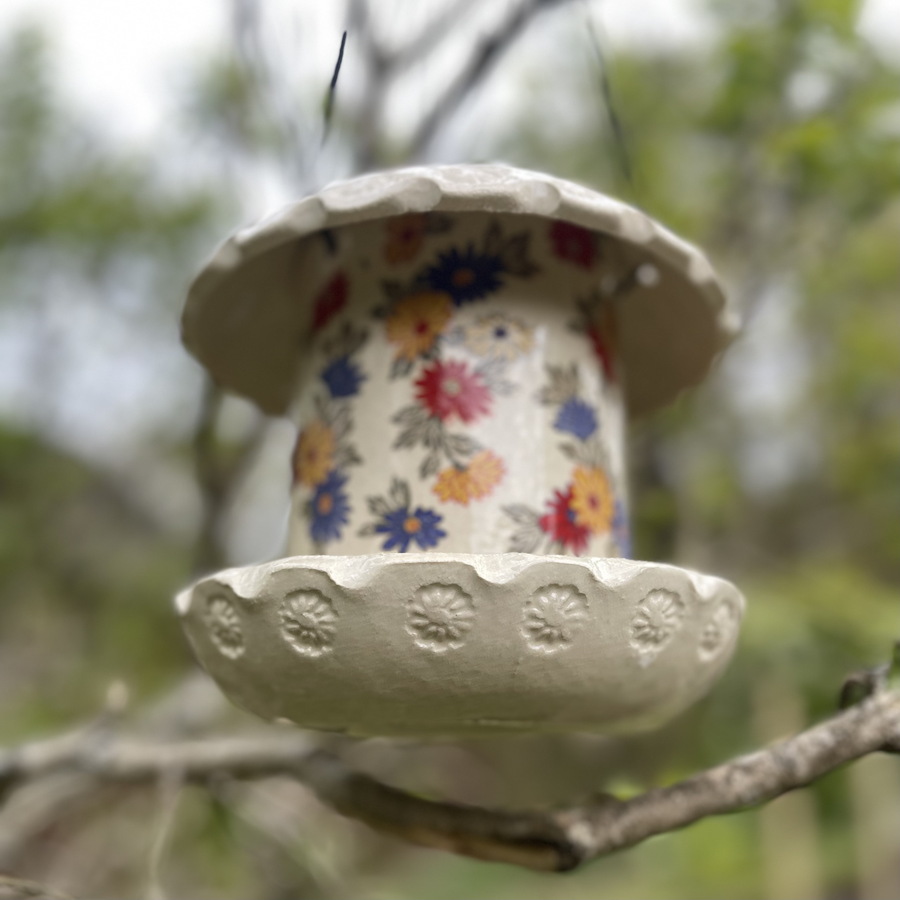 Fuglemater Retro Blomst Stor - 3